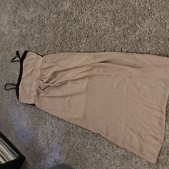 STUNNING CHIFFON LIKE DRESS BLACK AND NUDE BROWN - Picture 5 of 8